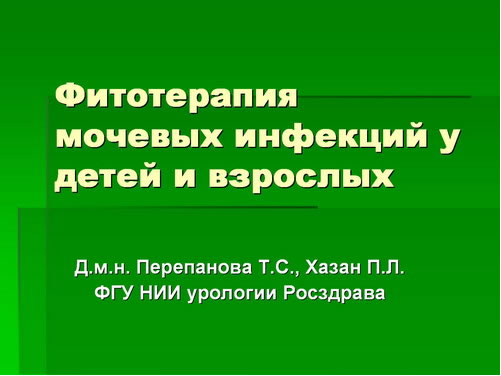 Фитотерапия инфекций мочевыводящих путей у детей